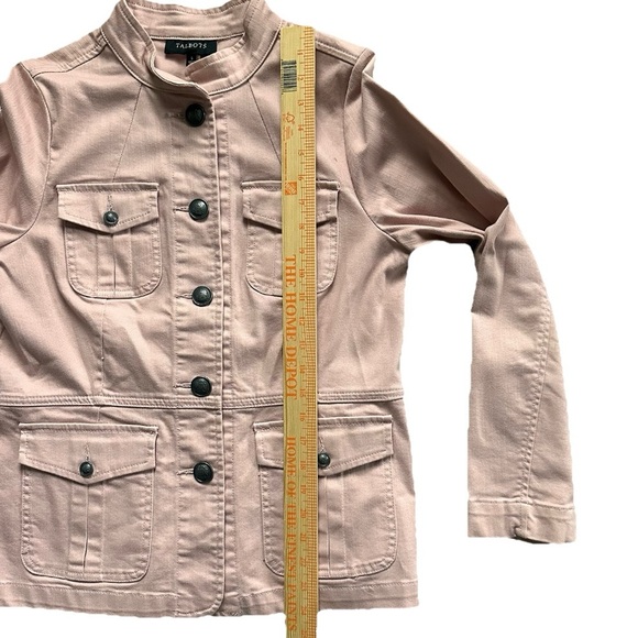 Talbots Blush Pink Utility Jacket Womens Small Military Safari Stretch Coat - Picture 5 of 9